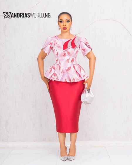 RED DAMASK SKIRT SET